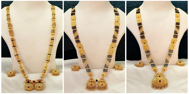 New trending artificial Jewellery : पारंपरिक व शाही लूक देणारे लांब मंगळसूत्र सेट