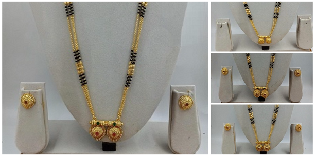 New Artificial mangalsutra jewellery | सुंदर डबल लाईन मंगळसूत्र आणि कानातले